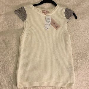 New w/ Tags Philosophy Beaded Shoulder Knit Top